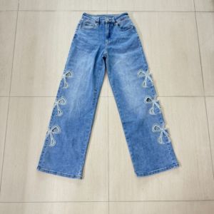Pantalones Vaqueros de Moda 2025 con Lazo de Diamantes, Pantalones Vaqueros Y2k, Pantalones Vaqueros Holgados, Pantalones Rectos Personalizados para Mujer - Product Image 3