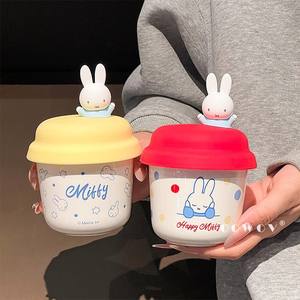 Miffy <b>Ceramic</b> Coffee <b>Mug</b> With <b>Lid</b> 300ml Leak Proof Gift Cup For Home Office Use - Product Image 3