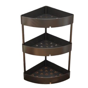 Estante esquinero de 3 niveles de plástico para baño, cocina o inodoro, de Yike Home Furnishings, para colocar en el suelo, sin instalación. - Product Image 1