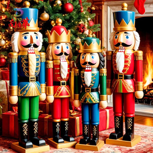 Décorations de Noël géantes en fibre de verre, casse-noisettes soldats, 100/150/180 cm, pour l'extérieur et la maison, vente en gros - Product Image 1