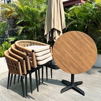 Ensemble de jardin de luxe léger en alliage d'aluminium pliable pour l'extérieur, table et chaises de négociation pour salon de thé, café, salle à manger