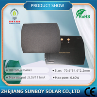 Petit panneau solaire personnalisé 70.6*54.6mm 0.6W/5.5V nouveau design SMT Sunpower PV IBC Type