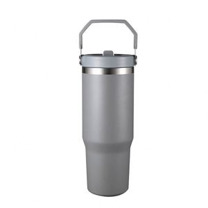 Double Wall Travel Tumbler with Grip Handle, 30oz Stainless Steel Drink <b>Cup</b> <b>for</b> Car Travel and <b>Work</b> - Product Image 4