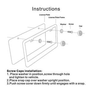 Sunnuo phổ xe tag bìa không thấm nước Bling giấy phép tấm bìa bền Kim Cương giấy phép tấm khung - Product Image 5
