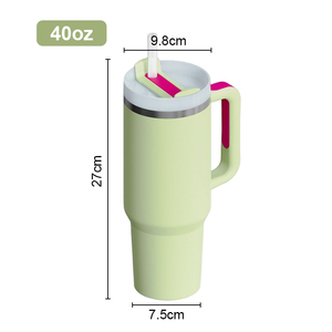 <b>Hot</b> Selling Wholesale Cheap BPA Free Stainless Steel Insulated Vacuum Travel 40oz Coffee Tumbler Straw Handle Lid 6-12 Hours - Product Image 6