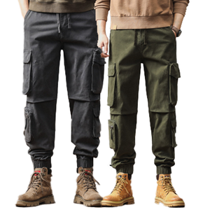 Pantalon cargo décontracté pour homme, haute qualité, multi-poches, utilitaire, en toile épaisse, taille mi-haute, teint uni, devant plissé, 2026 - Product Image 1
