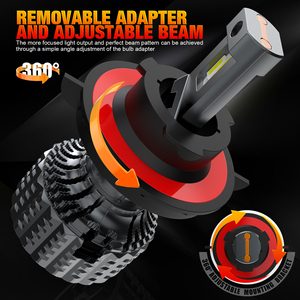 หลอดไฟหน้า LED H13 รุ่น V20 ซีรีส์ 120W 14400LM แสงคู่ รองรับ CANBUS ป้องกันไฟแจ้งเตือนความผิดพลาด ใช้สำหรับรถยนต์ ไฟหน้า แสงส่องสว่างด้านหน้า ใช้สำหรับถนน - Product Image 4