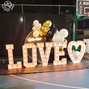 Bordo illuminato 3d decorazione in metallo Led lettere love 4 piedi lettera Set 4ft tendone lettere segno Free Stand Light up - Product Image 2