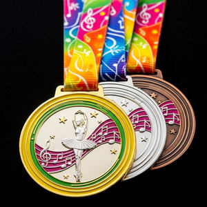 Medallas de Baile en Forma de Corazón con Relieve 3D, Premios para Bailarines de <span class=keywords><strong>Ballet</strong></span> con Cintas Personalizadas para Recitales, Competiciones y Reconocimiento de Equipos - Product Image 5