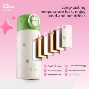 กระติกน้ำสุญญากาศสแตนเลส Xile 316 ลายการ์ตูนสำหรับ<span class=keywords><strong>เด็ก</strong></span>ผู้หญิง แก้วน้ำสำหรับเด็กและนักเรียน ฝาปิดแบบพลิกได้ พร้อมบริการสลักชื่อ - Product Image 3