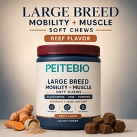 Friandises à mâcher souples pour chiens de grande race avec glucosamine HMB et curcuma pour la force musculaire, le soutien articulaire et la mobilité, 120 unités