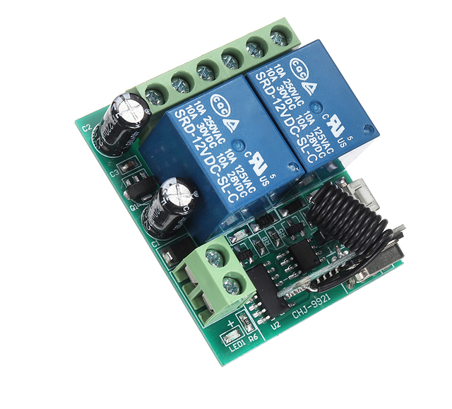 Wireless 2CH T1W 315Mhz 12V 2 Channel RF Remote Control Relay Module Without Battery