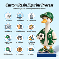 Figurine de canard en résine personnalisée, artisanat miniature en résine, statue de personnage en résine, artisanat décoratif, figurine au design personnalisé