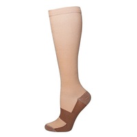 Chaussettes longues pour femmes, douces, peignées, mi-hautes, à bout sans couture, avec compression en cuivre