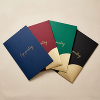 Cartes de vœux personnalisées en papier d'art de qualité supérieure avec impression offset et gaufrage, cartes de visite personnalisées avec logo, style pochette pliable, vente en gros