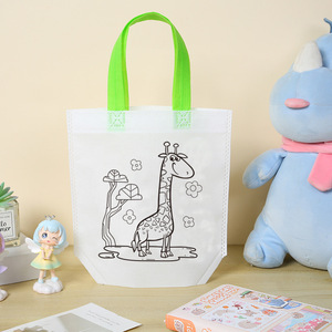 กระเป๋าผ้าไม่ทอสำเร็จรูปจากโรงงาน  กระเป๋าเพ้นท์มือสำหรับเด็ก  กระเป๋า DIY ระบายสี  กระเป๋าสะพายลายการ์ตูน - Product Image 6