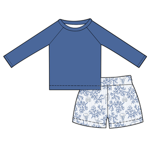 Nouvelle Arrivée : Ensemble Maillot de Bain Anti-UV à Manches Longues et Short de Bain Résistant pour Bébés Garçons – Impression Personnalisée – <span class=keywords><strong>Tenue</strong></span> de Plage Estivale pour Enfants - Product Image 3
