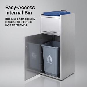 Commercial 201/304 Stainless Steel Garbage <b>Bin</b> Cabinet With <b>Swing</b> Door for Restaurant Kitchen Food Service Area - Product Image 6