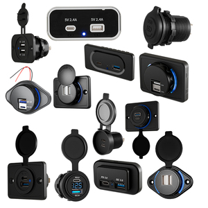 Maßgefertigter Oberflächenmontierter Flacher DC 12Volt 24Volt Boot Fahrrad Trolley Bus Sitz Handy Auto Ladegerät Steckdose Mit Doppel-USB 5V 3.1A - Product Image 1