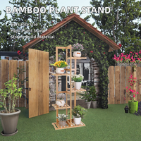 Support de Plantes Robuste en Bambou Écologique, Style Jardin, Décoration Intérieure, Étagère d'Angle de Rangement et Présentoir