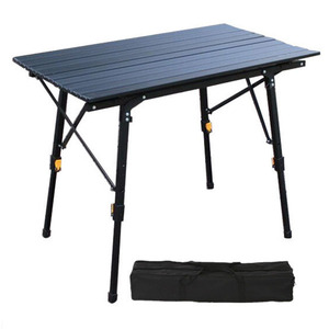 adjustable height cheap portable aluminum outdoor foldable table picnic bbq easy folding camping table with storage bag