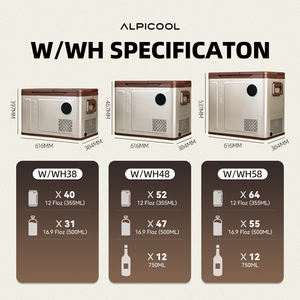 WH58 <span class=keywords><strong>Alpicool</strong></span> 49.6L mini réfrigérateur 12/24V refroidisseur électrique compresseur double zone compact voiture congélateur portable réfrigérateur camping - Product Image 3