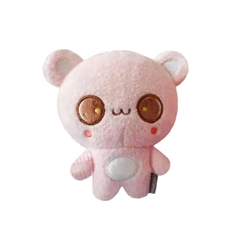 Cartoon pink plush small stuffed bears holder cute keychains key ring teddy bear key chain