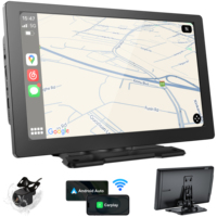 Autoradio IPS portable 9 "avec Apple Carplay sans fil et Android Auto Autoradio universel Navigation GPS avec lecteur DVD BT WIFI FM