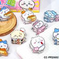 DHF1271 Vente en gros de diverses pinces en PP mignonnes Mofusand, Capybara, Chiikawa, Ours, Papeterie de dessin animé, Mini pince en acrylique