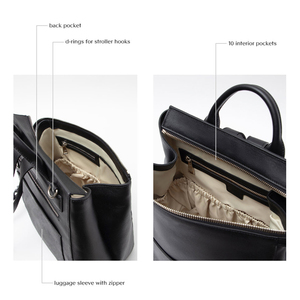 Bolsa de Pañales de Cuero Vegano de Lujo, <span class=keywords><strong>Mochila</strong></span> Impermeable para Mamá, para Viajes, con Logotipo Personalizado - Product Image 3