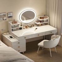 Meubles de chambre à coucher de luxe de haute qualité miroir de maquillage coiffeuse avec bureau en bois de mélamine