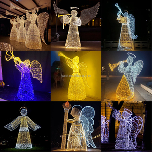 Illuminazione Natalizia LED per Esterni, Grande Scultura 3D di Angelo con Ali a Tromba, Luce Decorativa per Parchi e Festività - Product Image 4
