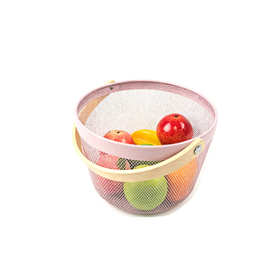 <span class=keywords><strong>Panier</strong></span> à fruits en métal, <span class=keywords><strong>panier</strong></span> rond en maille métallique avec poignée en bambou - Product Image 5