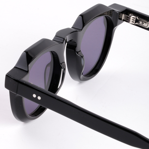 LMA AT9009 Retro Round Shades Women Handmade Transparent Gray Gradient TAC Lens Acetate Men High Quality Lunettes <span class=keywords><strong>De</strong></span> Soleil - Product Image 2