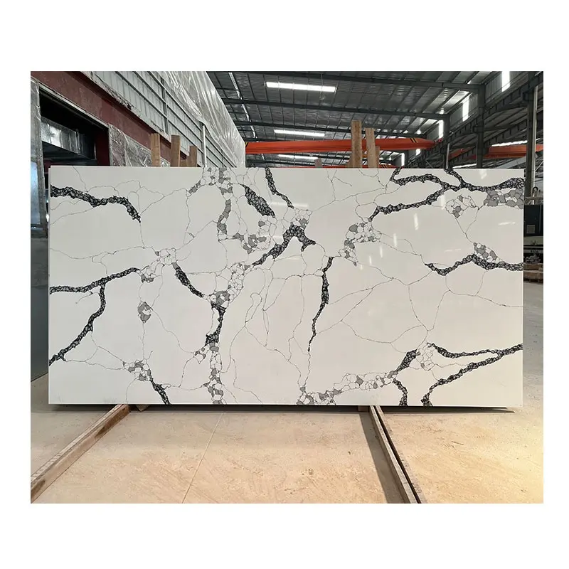 wholesale slab tile vanity counter top kitchen artificial stone quartz marble imperial white calacatta