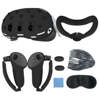7 en 1 casque VR visage étui en silicone ensemble de couverture d'objectif pour Meta Quest3 accessoires poignées de pouce contrôleur étui de protection