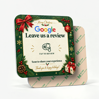 Carte NFC de Noël Père Noël personnalisée en PVC RFID NTAG213 pour avis Google, idéale pour restaurants, cafés et événements festifs
