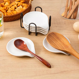 ชุดที่วางช้อนเซรามิกเฉาโจว โครงเหล็กสีขาว ที่วางอุปกรณ์ครัว ชั้นวางจาน สำหรับทำอาหารและเสิร์ฟ 6 ชิ้น มีสินค้าพร้อมส่ง - Product Image 3