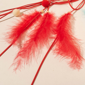 Factory direct sales of cat toys with deer <b>down</b>, <b>feathers</b>, and tassels; fun, durable, and scratch-resistant cat toys made with - Product Image 1