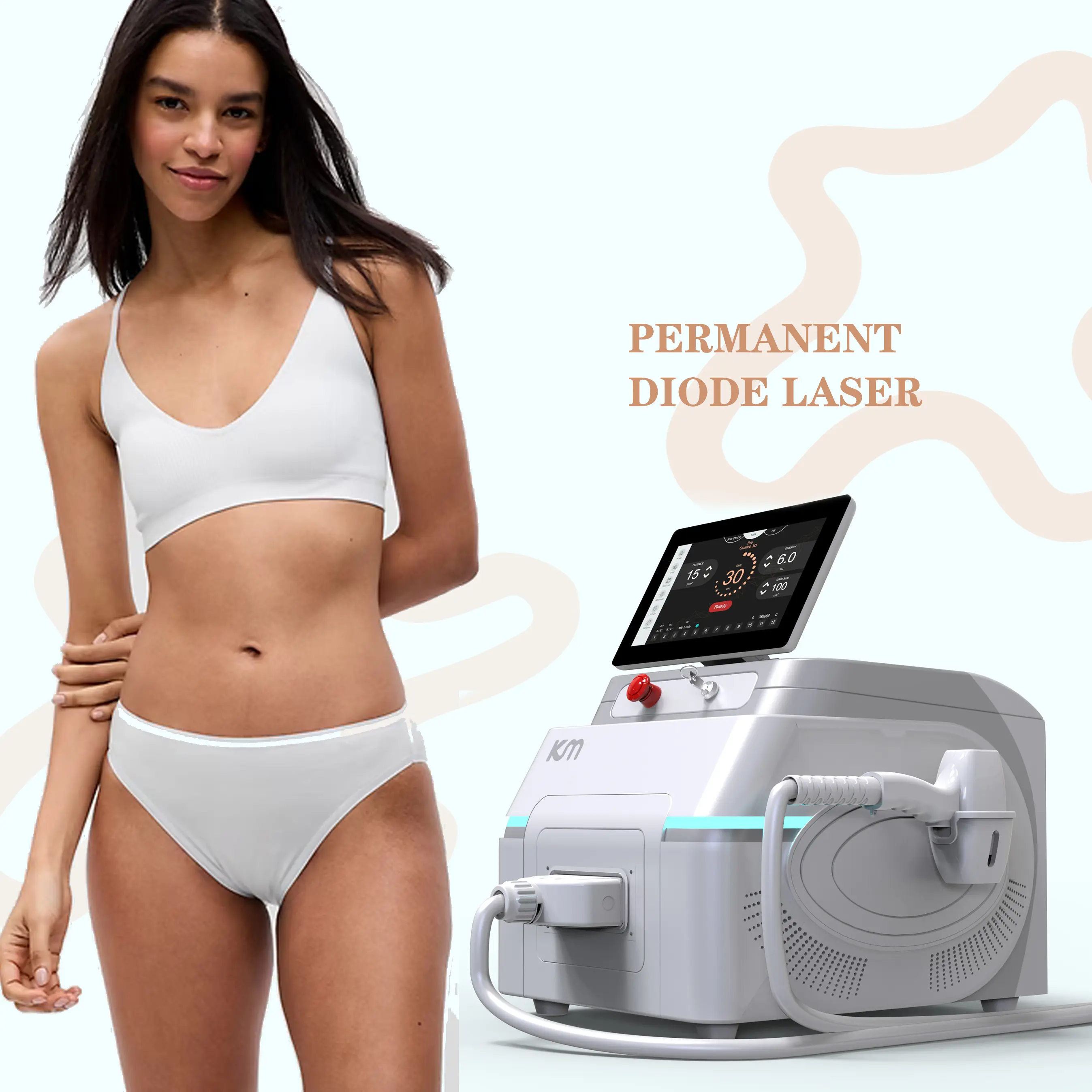 Remote control handle beauty salon equipment ice diode laser hair removal machine 3 wavelength 808nm 755nm 1064nm