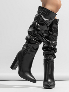 Botas de Tacón Grueso a Media Pantorrilla, Nuevas y Populares en 2024, Cómodas para Exteriores, Combinan con Todo, Tallas 35-42 - Product Image 5