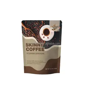 Customized Packing Super Skinny Coffee Sachets in Bag 0g Sugar Gluten Free Energy Boost High Quality Coffee Beans For Weight Los