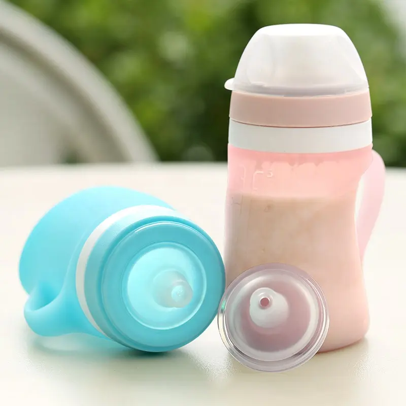 B5 China Wholesale For Sale Food Pouch Biberon Squeasy Snacker Feeder Baby Kids Feeding Bottle Collapsible Baby Bottle