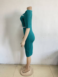 Hochwertige O-Ausschnitt Frauen Dame Elegant Beliebteste Schöne Koreanische Mode Halbarm Kleid - Product Image 5