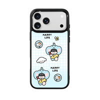 Coque de téléphone AG Feeling Black Edge avec motif éléphant doré pour iPhone 17, 17 Pro Max, 16 Pro, 15, 15 Pro Max – Coque magnétique