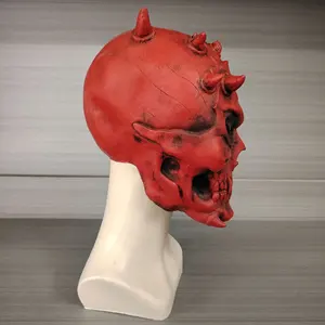 Skull Warrior <span class=keywords><strong>Death</strong></span> Demon Máscara de látex Cosplay de Halloween y máscara de fiesta de casa embrujada transfronteriza para fanáticos del terror - Product Image 5