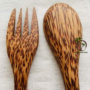 COCO-ECO BRAND SUPPLIER COCONUT <b>SPOON</b> <b>FORK</b> KNIFE TRAVEL CUTLERY <b>SET</b> FROM VIETNAM WITH CHEAP PRICE - Product Image 2