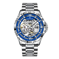 Montre mécanique pour homme en alliage, 46 mm, montre de business, étanche 3 BAR, aiguilles lumineuses, montre en acier inoxydable pour homme, montre de luxe