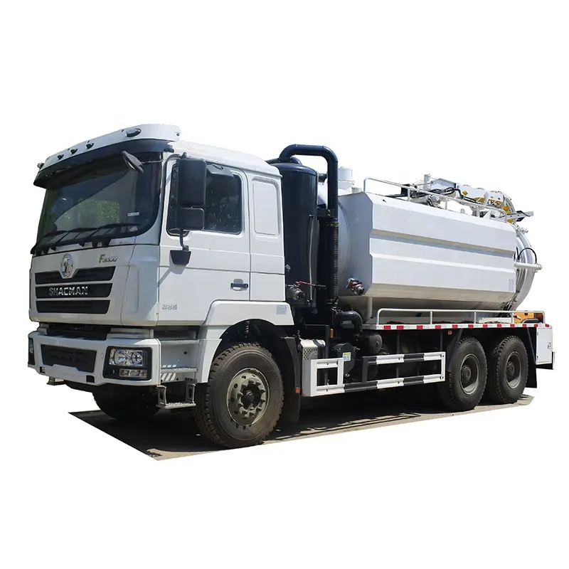 High quality SHACMAN 6X4 RHD Municipal sanitation multi-functional cleaning sewage suction truck and rotating suction pipe