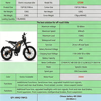 Vélo de route sportif en alliage d'aluminium 2000W 24 pouces avec moteur à moyeu arrière, batterie au lithium 48V 30Ah, vélo électrique